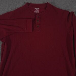 Duluth Trading Shirt Mens 2XL Tall Red Longtail T Waffle Henley Thermal Outdoor